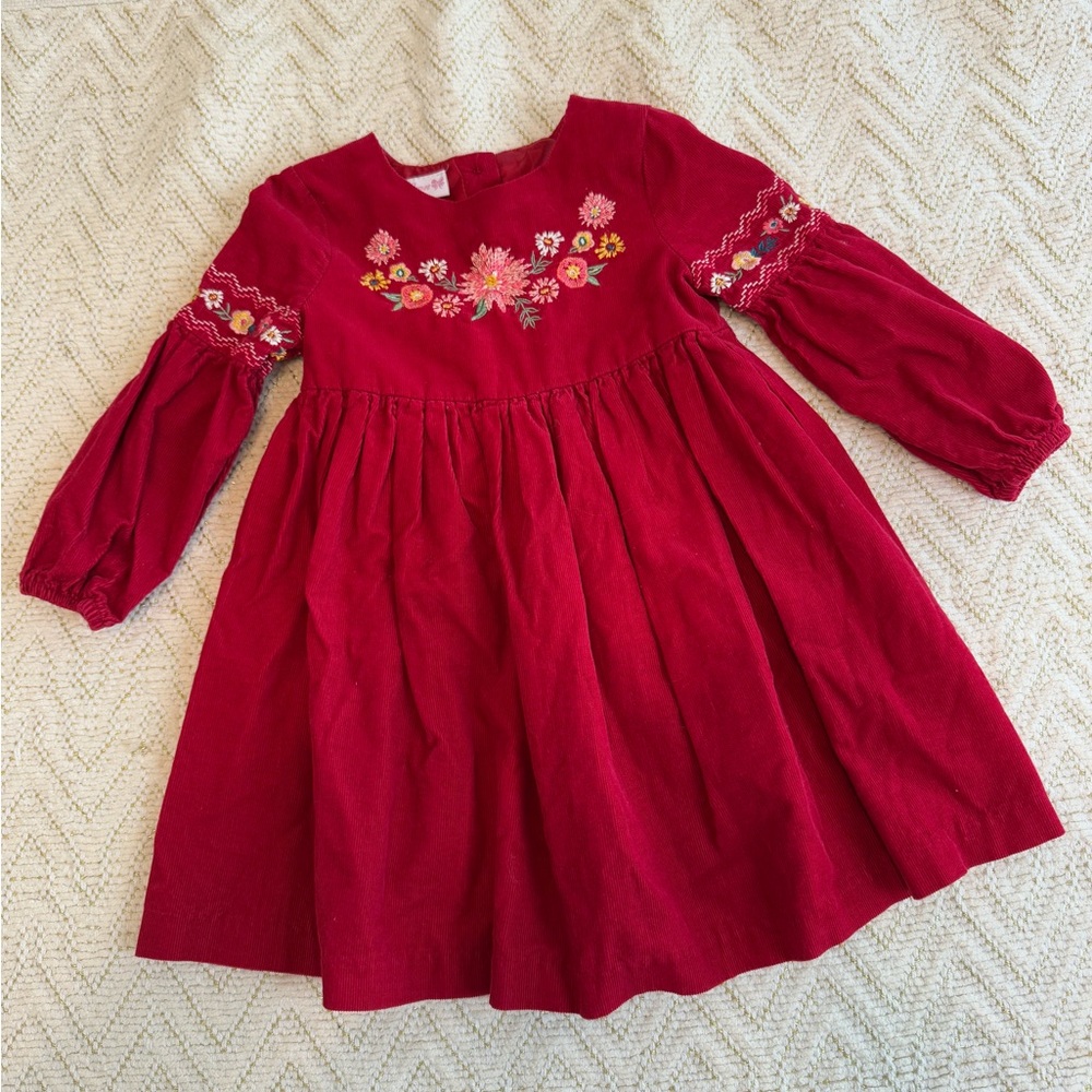 Bonnie Jean corduroy Embroidered Kids Dress